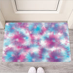 Blue And Purple Shibori Tie Dye Print Rubber Doormat