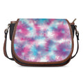 Blue And Purple Shibori Tie Dye Print Saddle Bag
