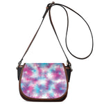 Blue And Purple Shibori Tie Dye Print Saddle Bag