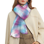 Blue And Purple Shibori Tie Dye Print Scarf