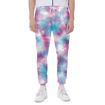 Blue And Purple Shibori Tie Dye Print Scuba Joggers