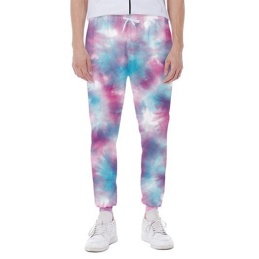 Blue And Purple Shibori Tie Dye Print Scuba Joggers