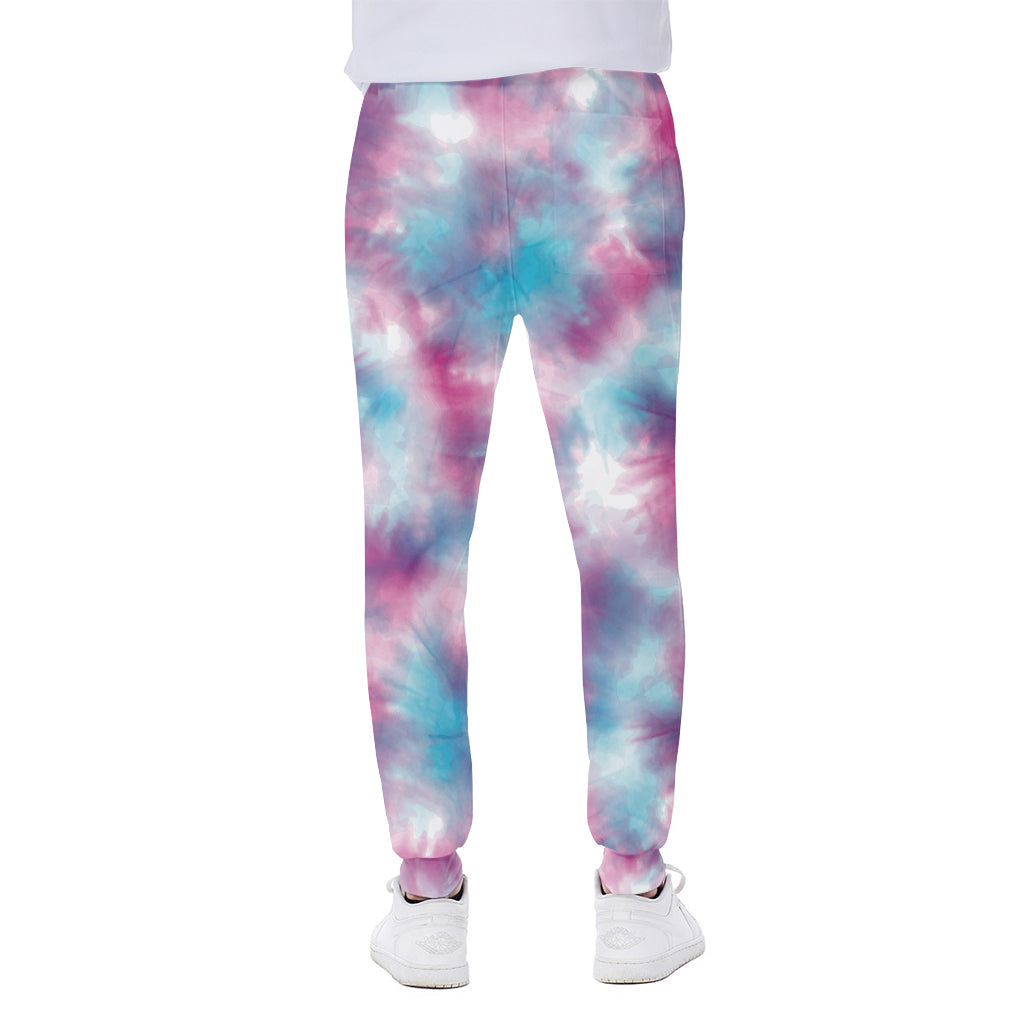Blue And Purple Shibori Tie Dye Print Scuba Joggers