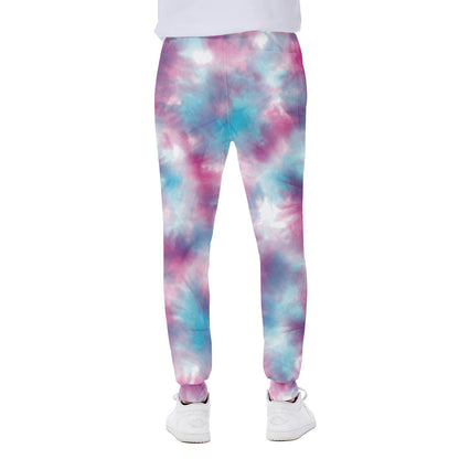 Blue And Purple Shibori Tie Dye Print Scuba Joggers