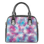 Blue And Purple Shibori Tie Dye Print Shoulder Handbag