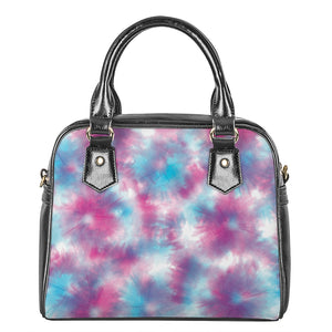 Blue And Purple Shibori Tie Dye Print Shoulder Handbag