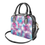 Blue And Purple Shibori Tie Dye Print Shoulder Handbag