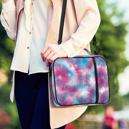 Blue And Purple Shibori Tie Dye Print Shoulder Strap Bible Bag