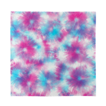 Blue And Purple Shibori Tie Dye Print Silk Bandana