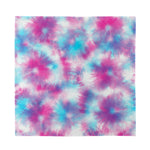 Blue And Purple Shibori Tie Dye Print Silk Bandana