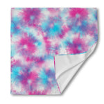 Blue And Purple Shibori Tie Dye Print Silk Bandana