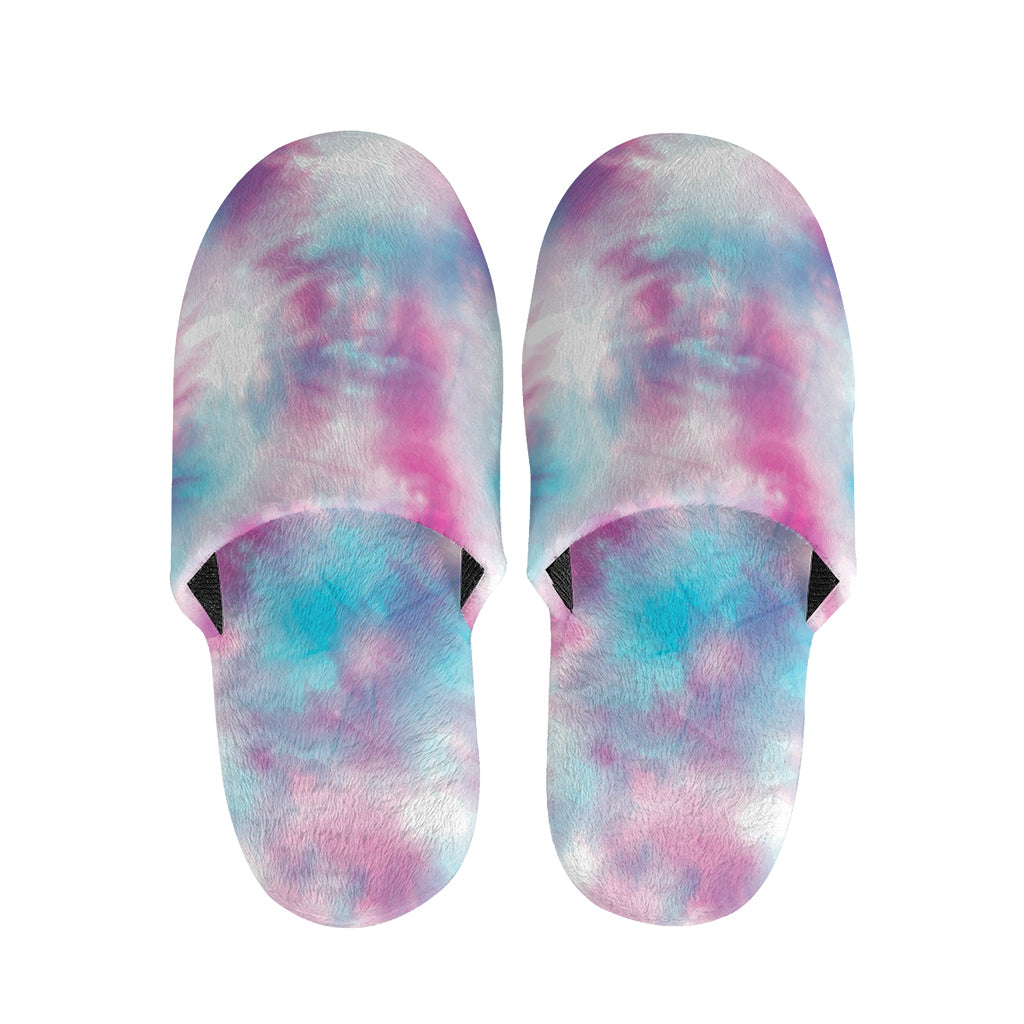 Blue And Purple Shibori Tie Dye Print Slippers