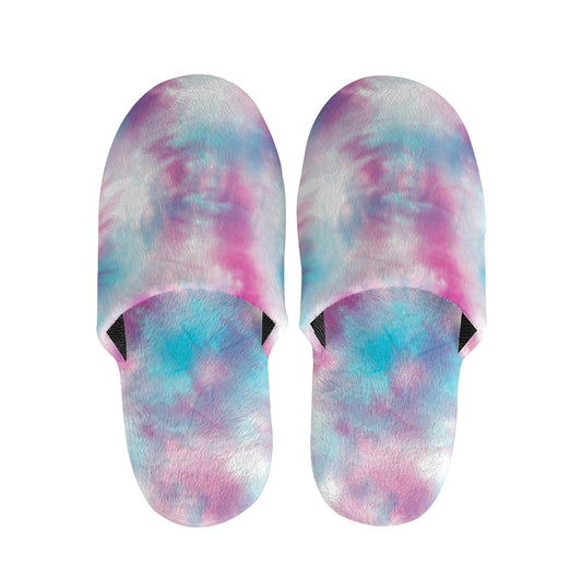 Blue And Purple Shibori Tie Dye Print Slippers