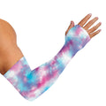 Blue And Purple Shibori Tie Dye Print Sun Protection Arm Sleeves