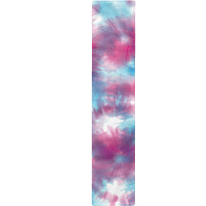 Blue And Purple Shibori Tie Dye Print Table Runner