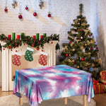 Blue And Purple Shibori Tie Dye Print Tablecloth