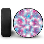 Blue And Purple Shibori Tie Dye Print Tire Cover