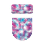 Blue And Purple Shibori Tie Dye Print Toilet Lid And Tank Cover Set