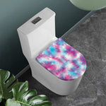 Blue And Purple Shibori Tie Dye Print Toilet Lid Cover