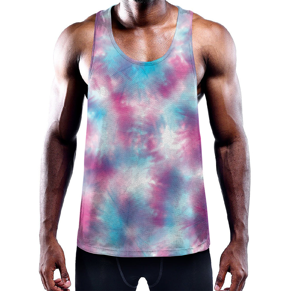 Blue And Purple Shibori Tie Dye Print Training Tank Top