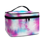 Blue And Purple Shibori Tie Dye Print Travel Makeup Bag
