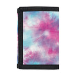 Blue And Purple Shibori Tie Dye Print Trifold Wallet