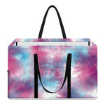 Blue And Purple Shibori Tie Dye Print Utility Tote Bag