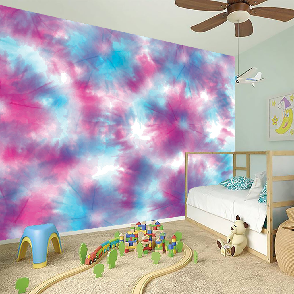 Blue And Purple Shibori Tie Dye Print Wall Sticker