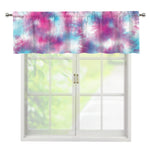 Blue And Purple Shibori Tie Dye Print Window Valance