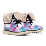 Blue And Purple Shibori Tie Dye Print Winter Boots