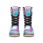 Blue And Purple Shibori Tie Dye Print Winter Boots