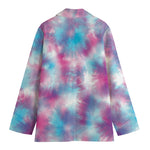 Blue And Purple Shibori Tie Dye Print Women's Blazer