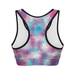 Blue And Purple Shibori Tie Dye Print Women's Sports Bra