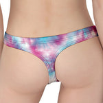 Blue And Purple Shibori Tie Dye Print Women's Thong