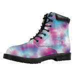 Blue And Purple Shibori Tie Dye Print Work Boots