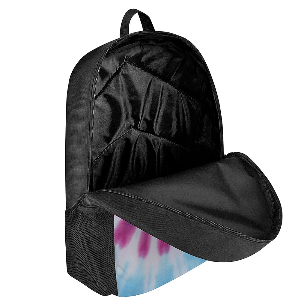 Blue And Purple Spiral Tie Dye Print 17 Inch Backpack