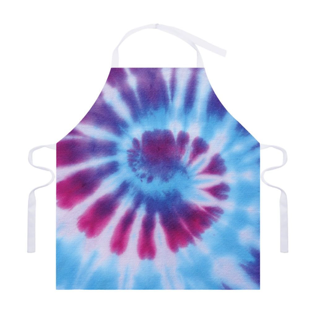 Blue And Purple Spiral Tie Dye Print Adjustable Apron