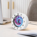 Blue And Purple Spiral Tie Dye Print Alarm Clock