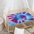 Blue And Purple Spiral Tie Dye Print Baby Crib Sheet
