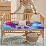 Blue And Purple Spiral Tie Dye Print Baby Crib Sheet