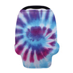 Blue And Purple Spiral Tie Dye Print Baby Seat Cover