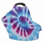 Blue And Purple Spiral Tie Dye Print Baby Seat Cover