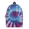 Blue And Purple Spiral Tie Dye Print School Backpack
