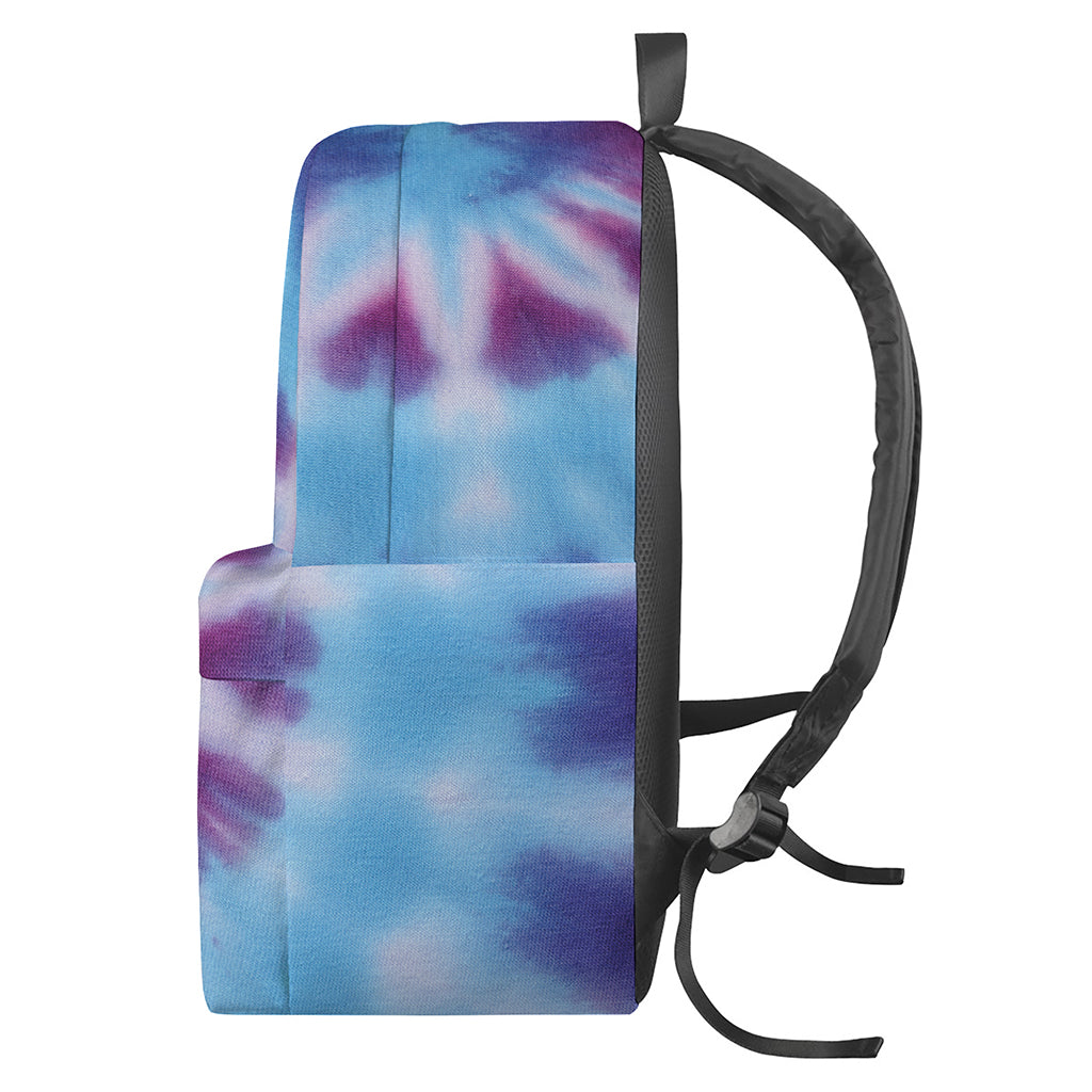 Blue And Purple Spiral Tie Dye Print Backpack