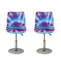Blue And Purple Spiral Tie Dye Print Bar Stool Covers