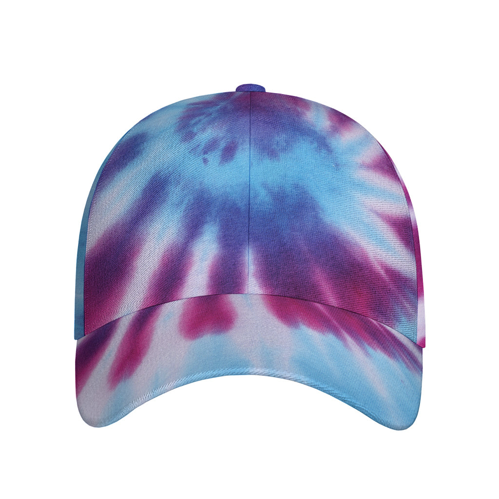 Blue And Purple Spiral Tie Dye Print Baseball Cap