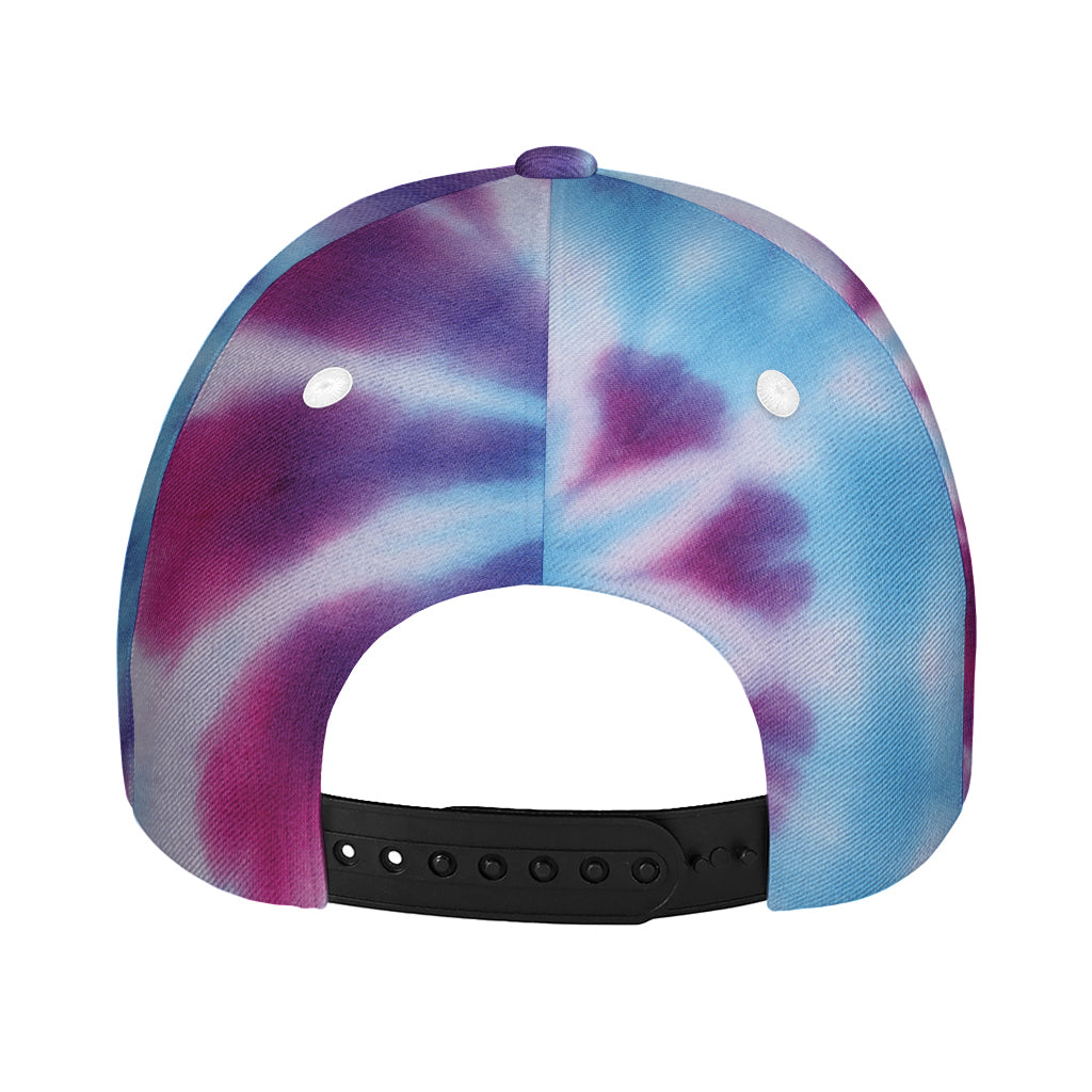 Blue And Purple Spiral Tie Dye Print Baseball Cap