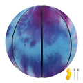 Blue And Purple Spiral Tie Dye Print Basketball