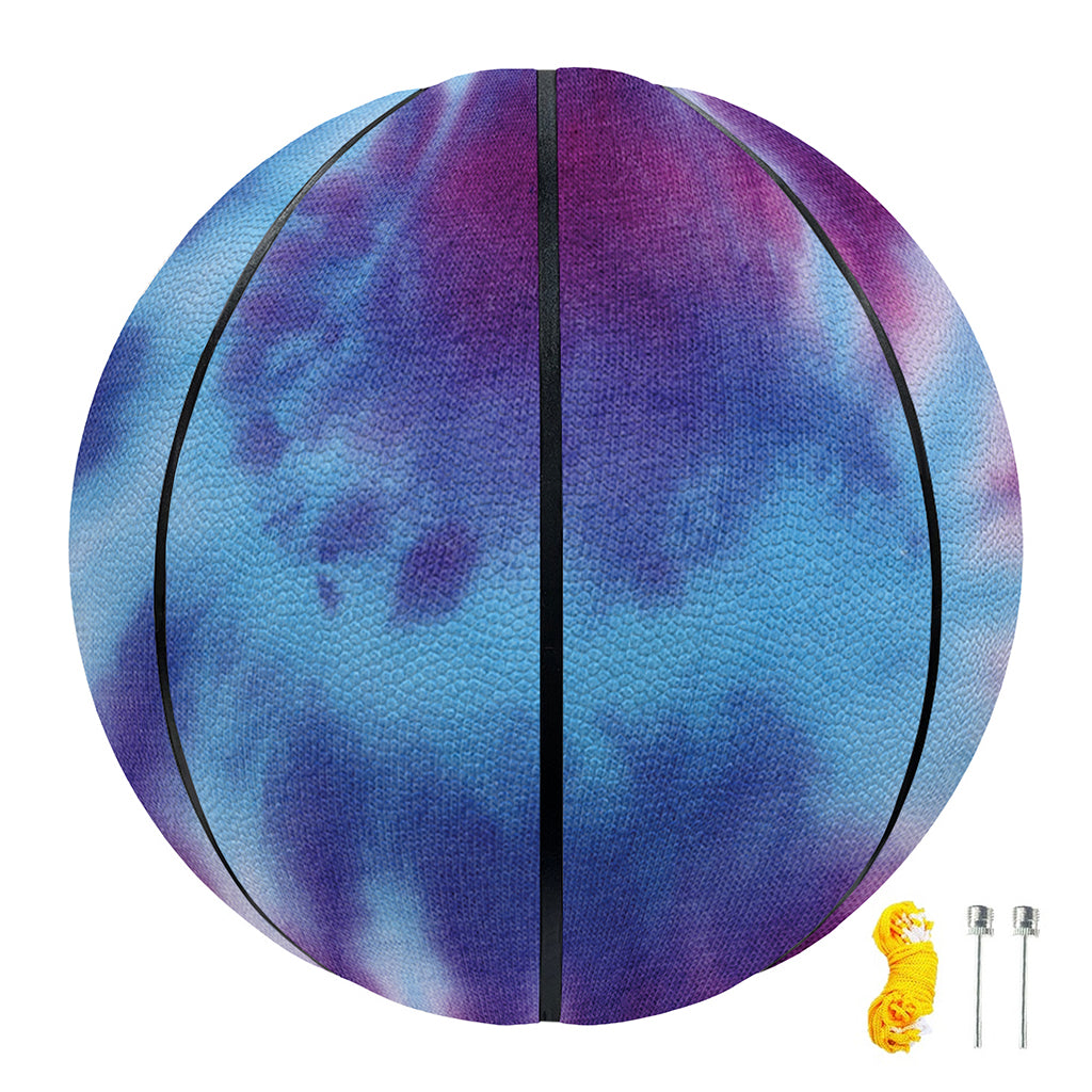 Blue And Purple Spiral Tie Dye Print Basketball