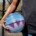 Blue And Purple Spiral Tie Dye Print Basketball